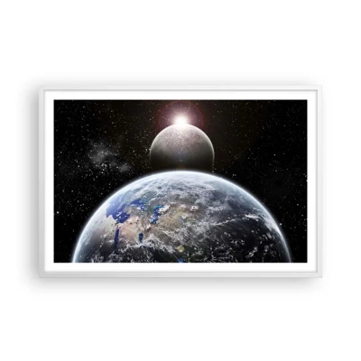 Poster in white frmae - Space Landscape - Sunrise - 91x61 cm