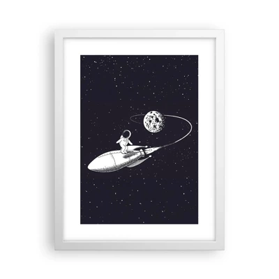 Poster in white frmae - Space Surfer - 30x40 cm