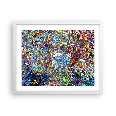 Poster in white frmae - Stained Glass with Drops - 50x40 cm