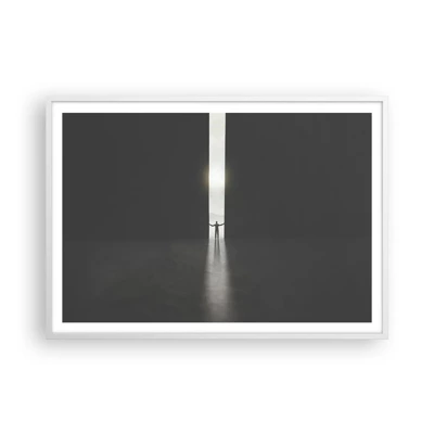 Poster in white frmae - Step to Bright Future - 100x70 cm