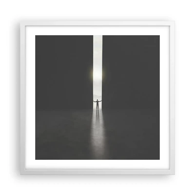 Poster in white frmae - Step to Bright Future - 50x50 cm