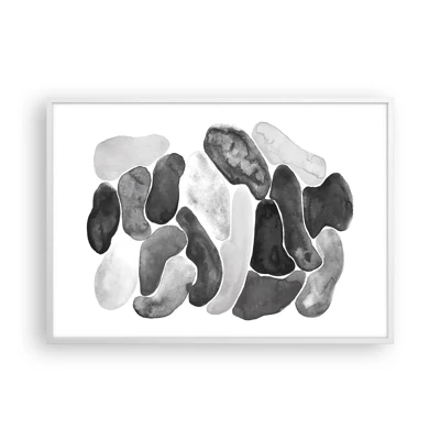 Poster in white frmae - Stone Abstract - 100x70 cm