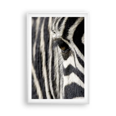 Poster in white frmae - Striped Portrait - 61x91 cm