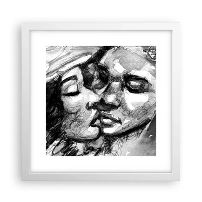 Poster in white frmae - Tender Moment - 30x30 cm