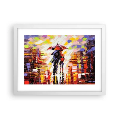 Poster in white frmae - Together through Night and Rain - 40x30 cm