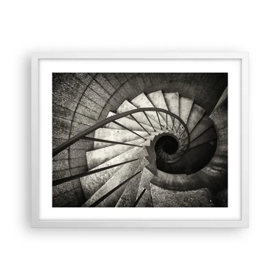 Poster in white frmae - Up the Stairs and Down the Stairs - 50x40 cm