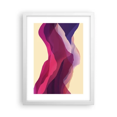 Poster in white frmae - Waves of Purple - 30x40 cm