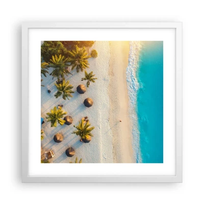 Poster in white frmae - Welcome to Paradise - 40x40 cm