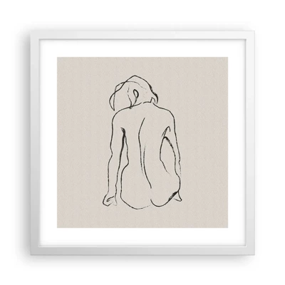 Poster in white frmae - Woman Nude - 40x40 cm