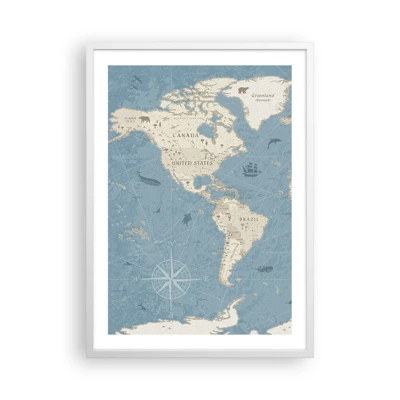 Poster in white frmae - World Within Your Fingertips - 50x70 cm