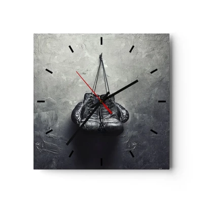 Wall clock - Clock on glass - A Time of Fight and a Time of Peace - 30x30 cm