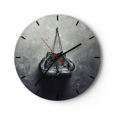 Wall clock - Clock on glass - A Time of Fight and a Time of Peace - 40x40 cm