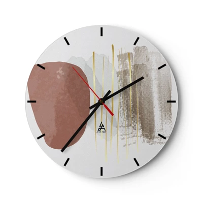 Wall clock - Clock on glass - Abstract Colonnade - 40x40 cm