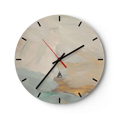 Wall clock - Clock on glass - Abstract: Land of Gentleness - 30x30 cm