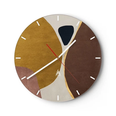 Wall clock - Clock on glass - Abstract - Place in sSace - 40x40 cm