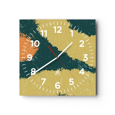 Wall clock - Clock on glass - Abstract - Slow Motion - 30x30 cm