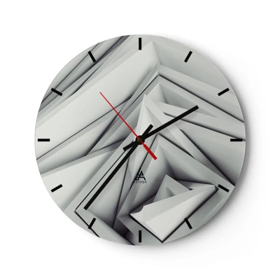 Wall clock - Clock on glass - Acute Angles Budding - 40x40 cm