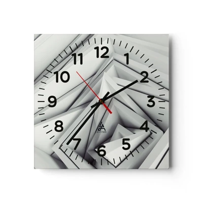 Wall clock - Clock on glass - Acute Angles Budding - 40x40 cm