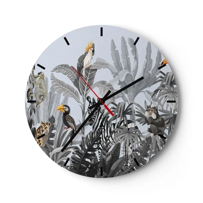 Wall clock - Clock on glass - African Fairy Tale - 30x30 cm