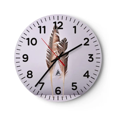 Wall clock - Clock on glass - Against Nothingness - 30x30 cm