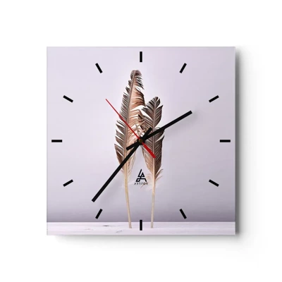 Wall clock - Clock on glass - Against Nothingness - 30x30 cm