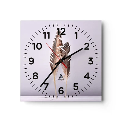 Wall clock - Clock on glass - Against Nothingness - 40x40 cm