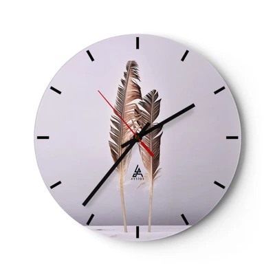 Wall clock - Clock on glass - Against Nothingness - 40x40 cm