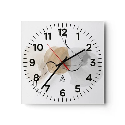 Wall clock - Clock on glass - Air Beads - 30x30 cm