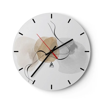 Wall clock - Clock on glass - Air Beads - 40x40 cm