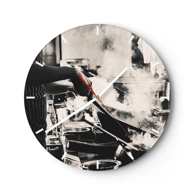 Wall clock - Clock on glass - Alchemy of Flavours - 40x40 cm