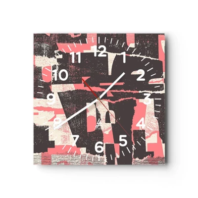 Wall clock - Clock on glass - All that Chaos - 30x30 cm