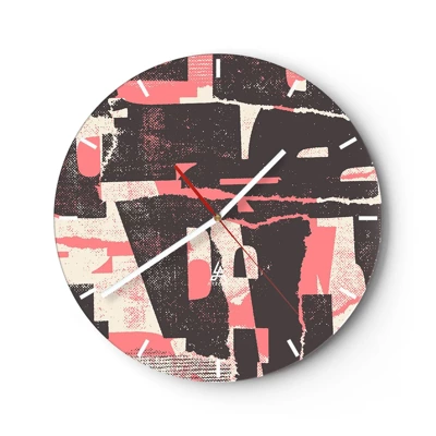 Wall clock - Clock on glass - All that Chaos - 40x40 cm