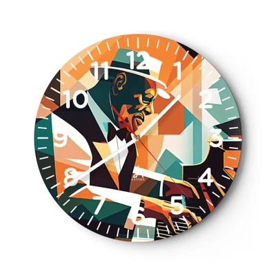 Wall clock - Clock on glass - All that Jazz - 30x30 cm