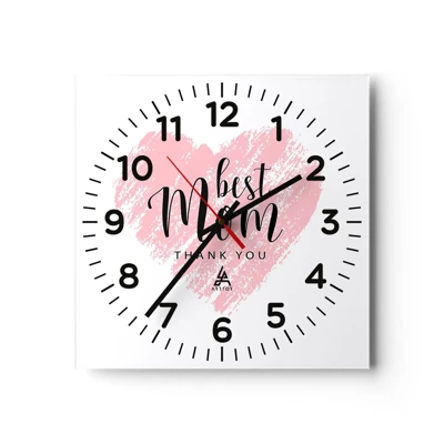 Wall clock - Clock on glass - Always the Right Moment - 30x30 cm