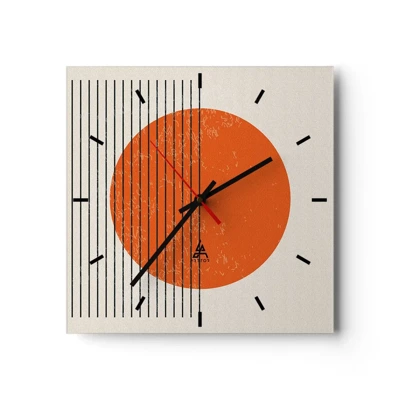 Wall clock - Clock on glass - Always the Sun - 30x30 cm