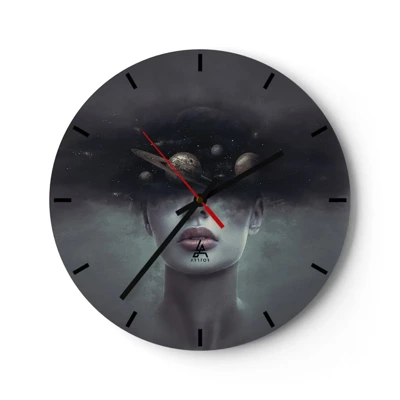 Wall clock - Clock on glass - And Planets are Revolving… - 30x30 cm