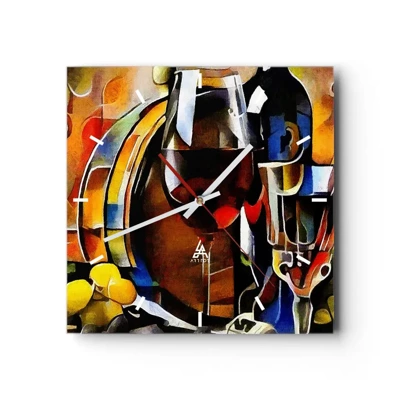 Wall clock - Clock on glass - And The World Fills With Colours - 40x40 cm