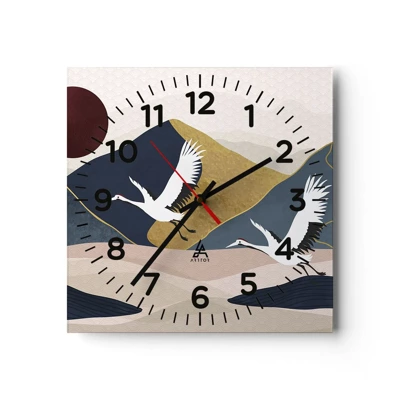 Wall clock - Clock on glass - Another Day Has Flown By - 40x40 cm