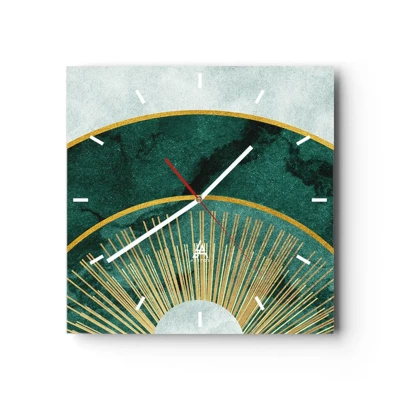Wall clock - Clock on glass - Another Solar System - 30x30 cm