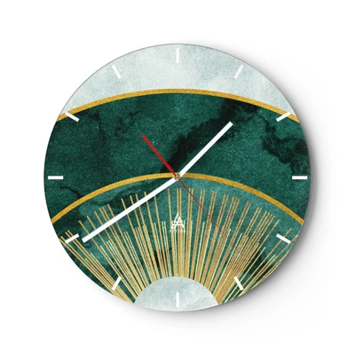 Wall clock - Clock on glass - Another Solar System - 40x40 cm