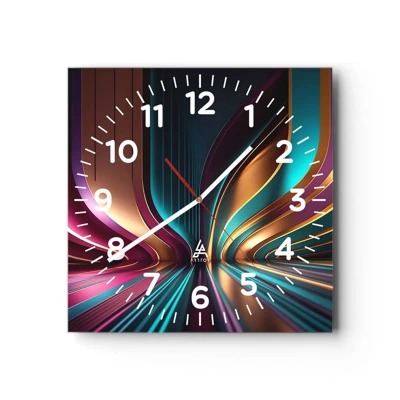 Wall clock - Clock on glass - Architecture of Light - 30x30 cm