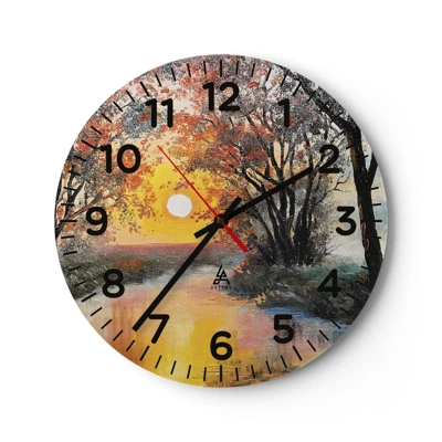 Wall clock - Clock on glass - Autumn Impressions - 30x30 cm