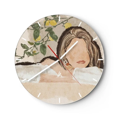 Wall clock - Clock on glass - Beauty of the South - 30x30 cm