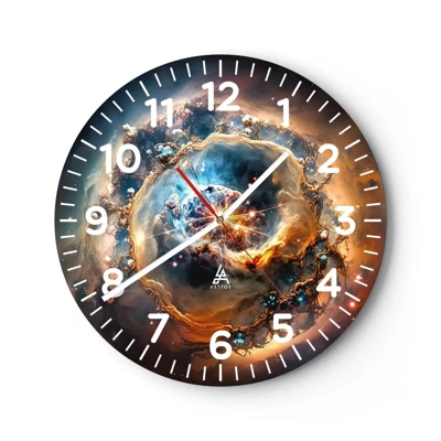 Wall clock - Clock on glass - Beginning - 30x30 cm