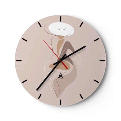 Wall clock - Clock on glass - Being a Lady - 30x30 cm