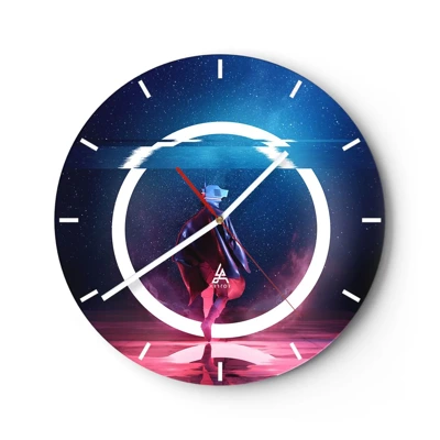 Wall clock - Clock on glass - Between Worlds - 30x30 cm