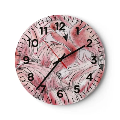 Wall clock - Clock on glass - Bird Corps de Ballet - 40x40 cm