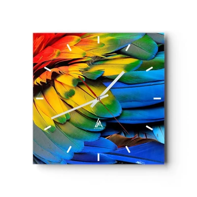 Wall clock - Clock on glass - Bird Of Paradise - 30x30 cm