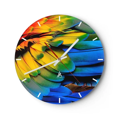 Wall clock - Clock on glass - Bird Of Paradise - 40x40 cm