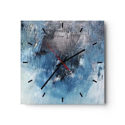 Wall clock - Clock on glass - Blue Rhapsody - 40x40 cm